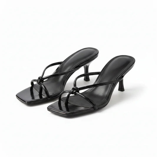 Women’s Orthopedic Heeled Sandals – Elegant Knot Strap Fit