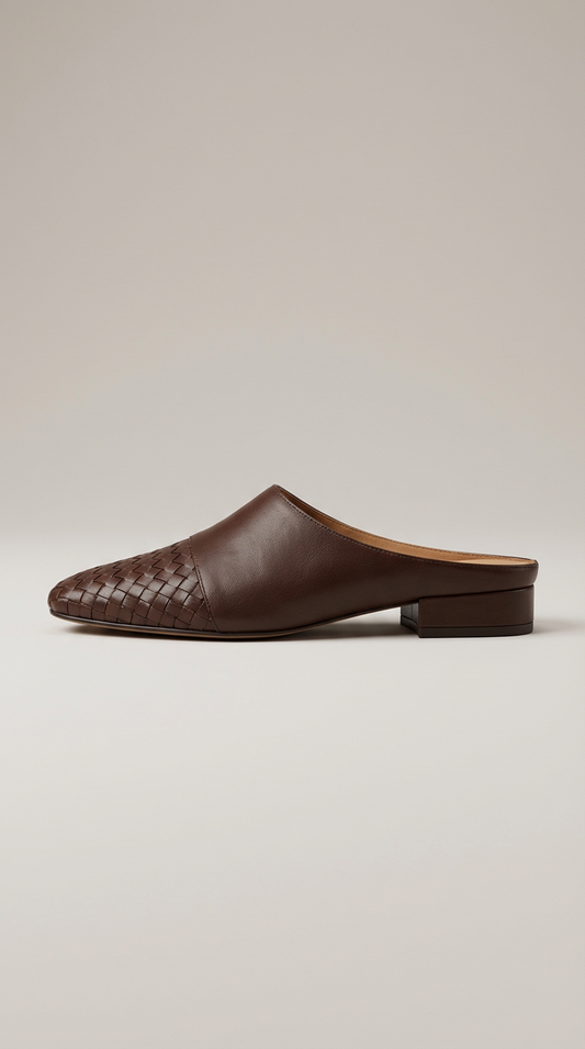 Amelier Women's Woven Leather Mules Slip-On