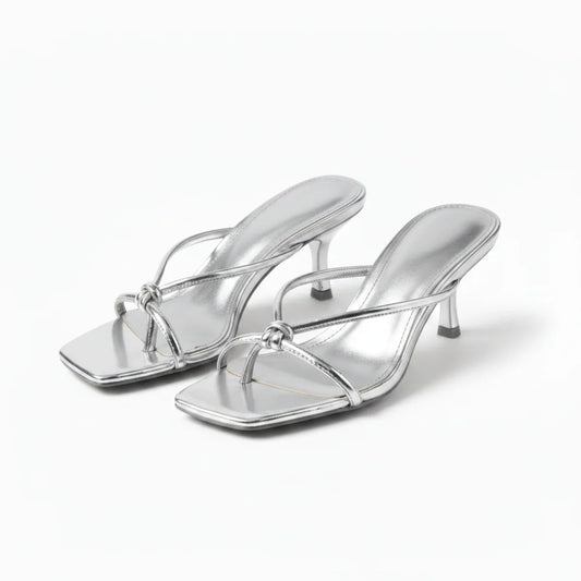 Women’s Orthopedic Heeled Sandals – Elegant Knot Strap Fit